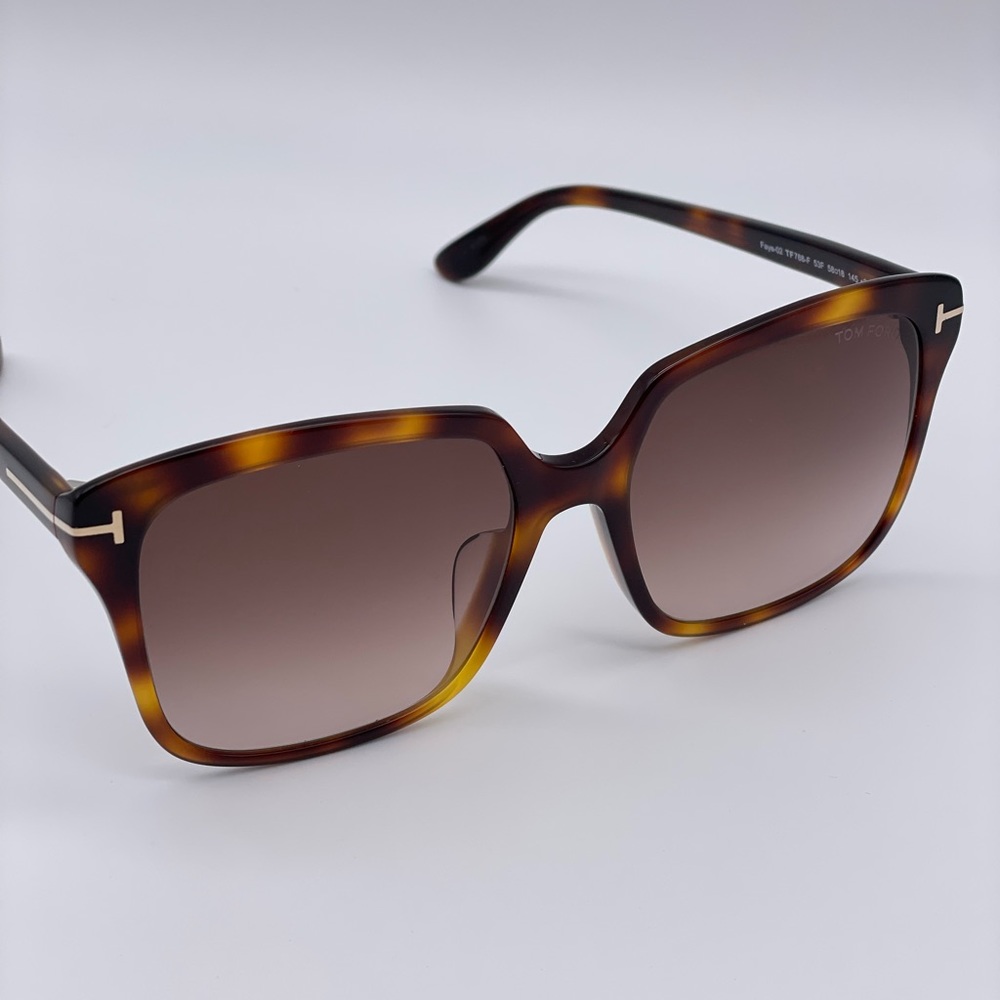 Tom Ford Tortoiseshell Brown Gradient Square Sunglasses